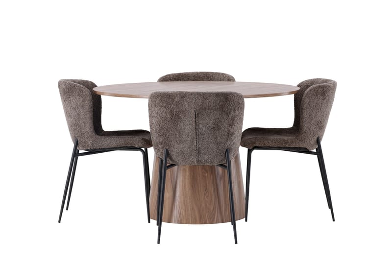 Lanzo Matgrupp 120 cm Rund med 4 Modesto Stolar - Natur - Products - Möbler - Bord & matgrupp - Matgrupp