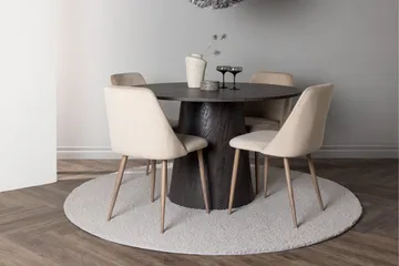 Lanzo Matgrupp 120 cm Rund med 4 Night Stolar - Svart - Products - Möbler - Bord & matgrupp - Matgrupp