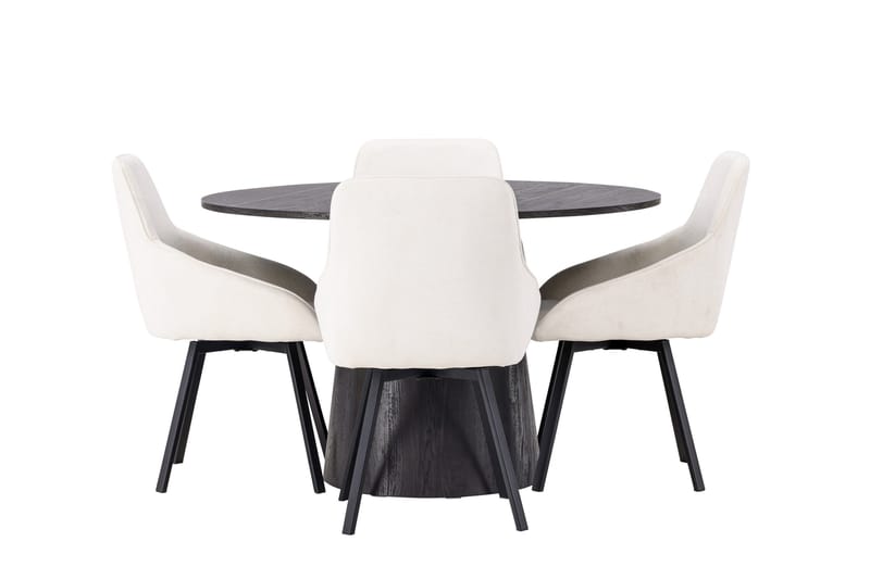 Lanzo Matgrupp 120 cm Rund med 4 Rosie stolar - Beige - Products - Möbler - Bord & matgrupp - Matgrupp