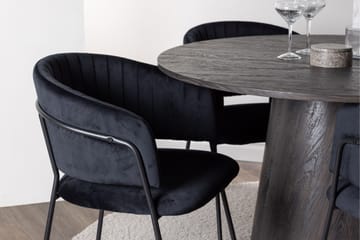 Lanzo Matgrupp 120 cm Rund med 4 Selma Stolar - Svart - Products - Möbler - Bord & matgrupp - Matgrupp