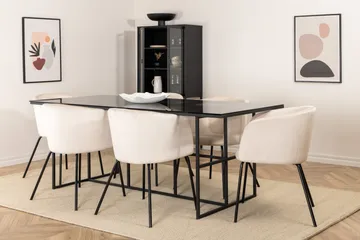 Leif Matgrupp 200 cm Rektangulär med 6 Berit stolar - Beige - Products - Möbler - Bord & matgrupp - Matgrupp