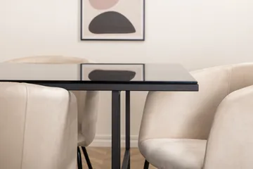 Leif Matgrupp 200 cm Rektangulär med 6 Berit stolar - Beige - Products - Möbler - Bord & matgrupp - Matgrupp