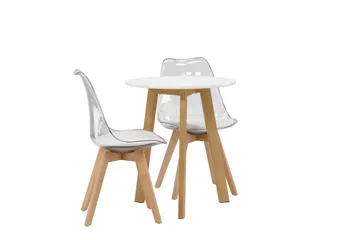 Leonora Matgrupp 65 cm Rund med 2 Edvin stolar - Vit - Products - Möbler - Bord & matgrupp - Matgrupp
