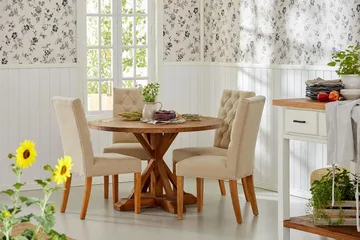 Lyon Runt Litet Matbord Vintage 120 cm - Natur / Trä / Alm - Products - Möbler - Bord & matgrupp - Matbord & köksbord