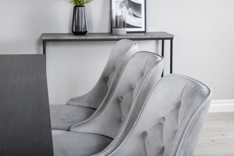 Marina Matgrupp 180 cm Rektangulär med 6 Velvet Deluxe stolar - Svart - Products - Möbler - Bord & matgrupp - Matgrupp