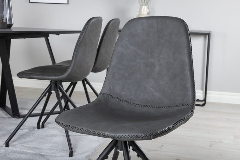 Marina Matgrupp 180 cm Rektangulär med 6 Polar stolar - Svart - Products - Möbler - Bord & matgrupp - Matgrupp