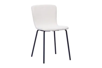 Noira Ovalt Matbord 220 cm med 6 Katy Matstolar - Svart / Vit Bouclé / Metallben Svart - Products - Möbler - Bord & matgrupp - Matgrupp