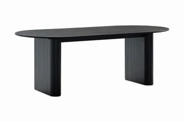 Noira Ovalt Matbord 220 cm Svart +  8 st Nibe stol svart med svarta ben - Svart - Products - Möbler - Bord & matgrupp - Matgrupp