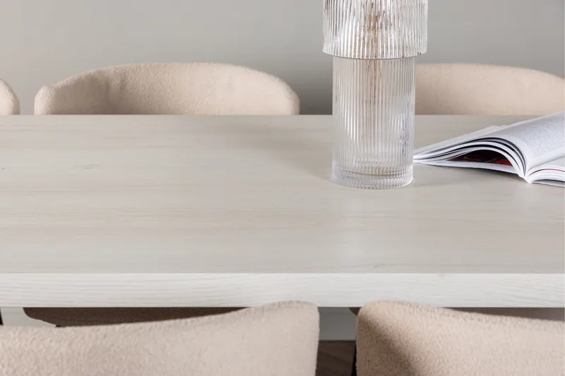 Olga Matgrupp 200 cm Rektangulär med 6 Modesto Stolar - Beige - Products - Möbler - Bord & matgrupp - Matgrupp