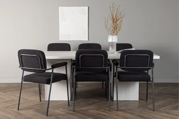 Olga Matgrupp 200 cm Rektangulär med 6 Yesterday Stolar - Svart - Products - Möbler - Bord & matgrupp - Matgrupp