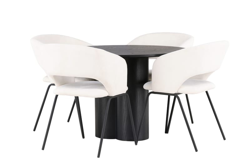 Olivia Matgrupp 110 cm Rund med 4 Day Stolar - Svart - Products - Möbler - Bord & matgrupp - Matgrupp