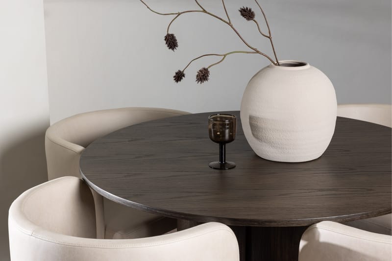 Olivia Matgrupp 110 cm Rund med 4 Simrishamn stolar - Beige - Products - Möbler - Bord & matgrupp - Matgrupp