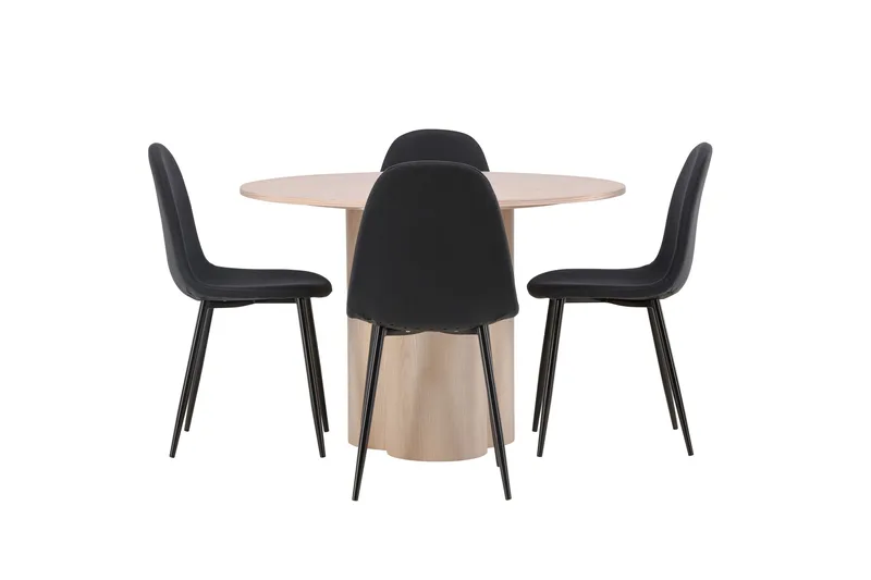 Olivia Matgrupp 110 cm Rund med 4 Polar stolar, Whitewash
