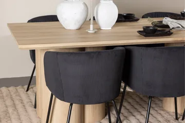 Olivia Matgrupp 210 cm Rektangulär med 6 Berit stolar - Whitewash/Svart - Products - Möbler - Bord & matgrupp - Matgrupp