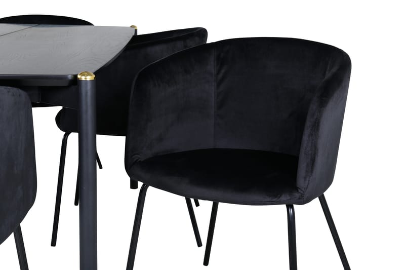 Pelle Matgrupp 190 cm Rektangulär med 6 Berit stolar - Svart - Products - Möbler - Bord & matgrupp - Matgrupp