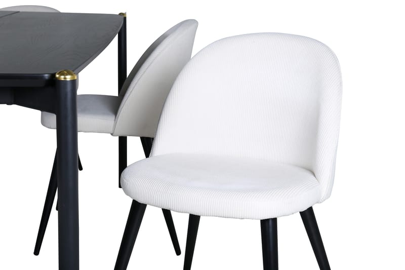 Pelle Matgrupp 190 cm Rektangulär med 6 Velvet stolar - Beige - Products - Möbler - Bord & matgrupp - Matgrupp