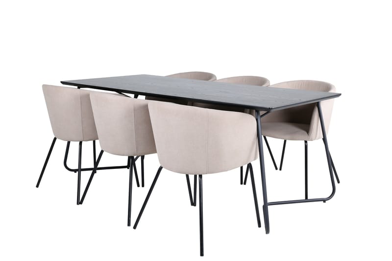 Petra Matgrupp 190 cm Rektangulär med 6 Berit stolar, Beige