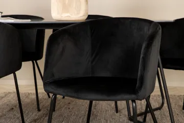 Petra Matgrupp 190 cm Rektangulär med 6 Berit stolar - Svart - Products - Möbler - Bord & matgrupp - Matgrupp