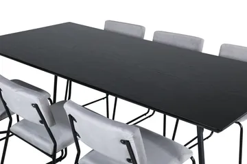Petra Matgrupp 190 cm Rektangulär med 6 Kenth stolar - Svart - Products - Möbler - Bord & matgrupp - Matgrupp