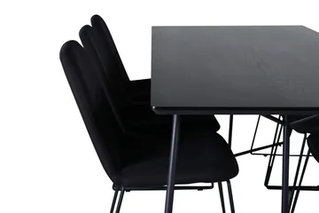 Petra Matgrupp 190 cm Rektangulär med 6 Muce stolar - Svart - Products - Möbler - Bord & matgrupp - Matgrupp