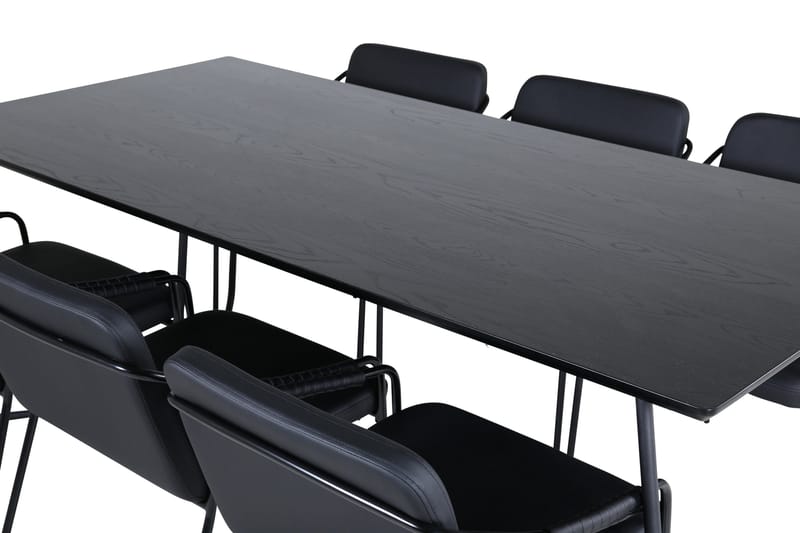 Petra Matgrupp 190 cm Rektangulär med 6 Tvista stolar - Svart - Products - Möbler - Bord & matgrupp - Matgrupp