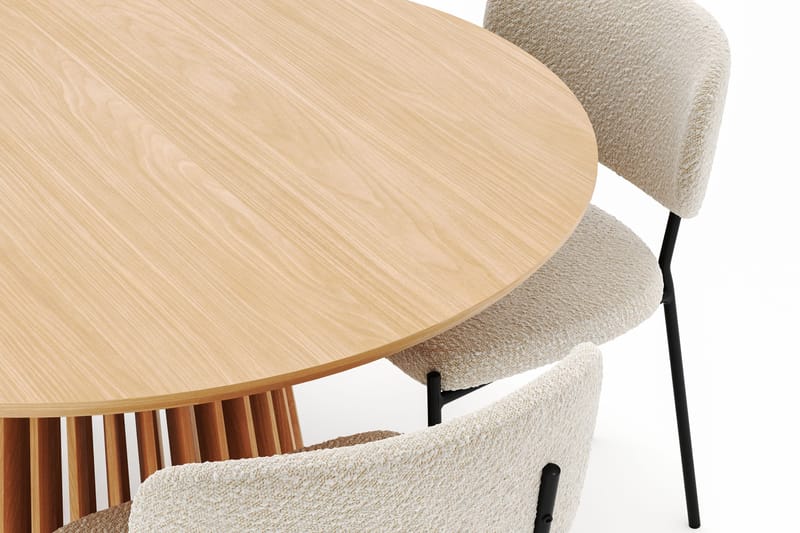 Peyra Matbord 120 cm Rund med 4 Gemmiano Stolar - Natur - Products - Möbler - Bord & matgrupp - Matgrupp