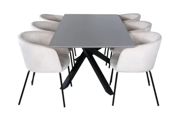 Piazza Matgrupp 180 cm Rektangulär med 6 Berit stolar - Beige - Products - Möbler - Bord & matgrupp - Matgrupp
