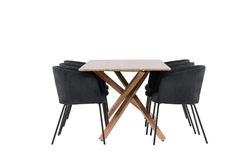 Piazza Matgrupp 180 cm Rektangulär med 6 Berit stolar - Mocca/Svart - Products - Möbler - Bord & matgrupp - Matgrupp