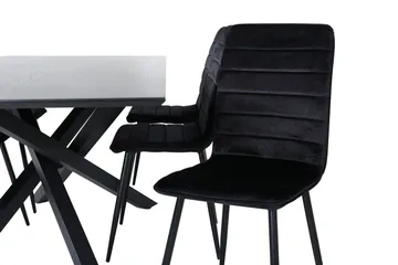 Piazza Matgrupp 180 cm Rektangulär med 6 Windu stolar - Svart - Products - Möbler - Bord & matgrupp - Matgrupp