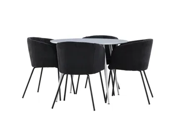 Plaza Matgrupp 100 cm Rund med 4 Berit stolar - Grå/Svart - Products - Möbler - Bord & matgrupp - Matgrupp