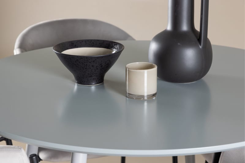 Plaza Matgrupp 100 cm Rund med 4 Evelina stolar - Grå/Grå - Products - Möbler - Bord & matgrupp - Matgrupp
