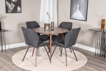 Plaza Matgrupp 100 cm Rund med 4 Gemma stolar - Svart - Products - Möbler - Bord & matgrupp - Matgrupp