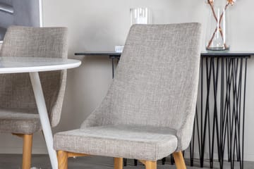 Plaza Matgrupp 100 cm Rund med 4 Leone stolar - Ljusgrå - Products - Möbler - Bord & matgrupp - Matgrupp