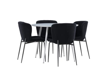 Plaza Matgrupp 100 cm Rund med 4 Modesto stolar - Grå/Svart - Products - Möbler - Bord & matgrupp - Matgrupp