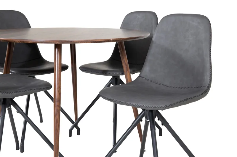 Plaza Matgrupp 100 cm Rund med 4 Polar stolar - Svart - Products - Möbler - Bord & matgrupp - Matgrupp