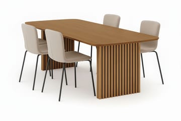 Richeto Matbord 240 cm med 4 Katy Matstolar, Ek