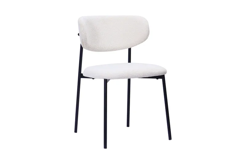 Richeto Matbord 240 cm med 8 Lucy Matstolar - Naturlig finish / Vit Bouclé / Metallben Svart - Products - Möbler - Bord & matgrupp - Matgrupp