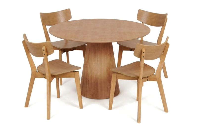 Siena Matgrupp 110 cm runt i Ek med 4 Amelia Matstolar - Ek - Products - Möbler - Bord & matgrupp - Matgrupp