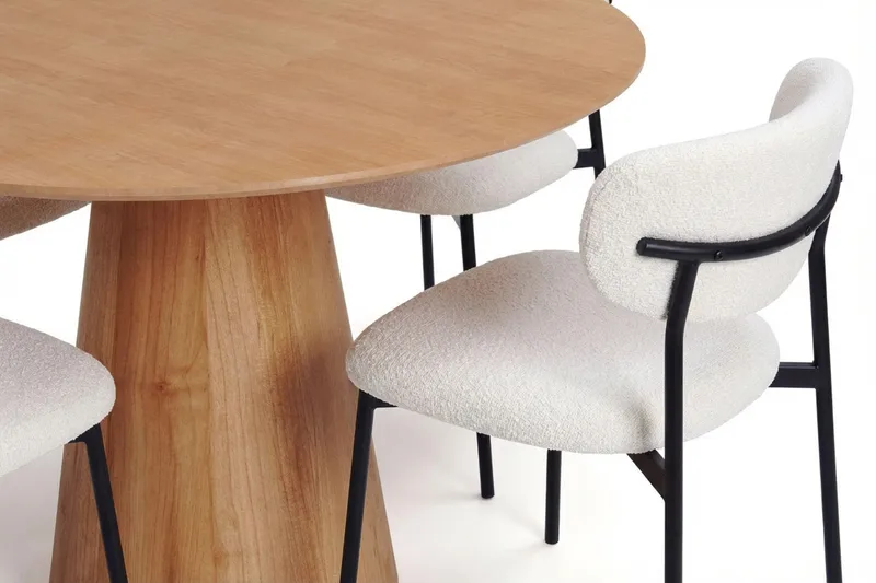 Siena Matgrupp runt 110 cm Ek med 4 Lucy Matstolar - Ek - Products - Möbler - Bord & matgrupp - Matgrupp