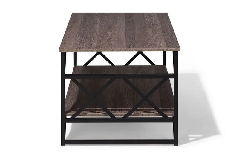 Kindertofte Soffbord 120 cm med Förvaring Hylla - Brungrå - Products - Möbler - Bord & matgrupp - Soffbord - Soffbord med förvaring