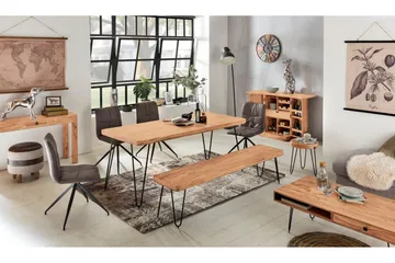 Langner Soffbord 60 cm med Förvaring 2 Lådor + Hyllor - Akacia/Svart - Products - Möbler - Bord & matgrupp - Soffbord - Soffbord med förvaring