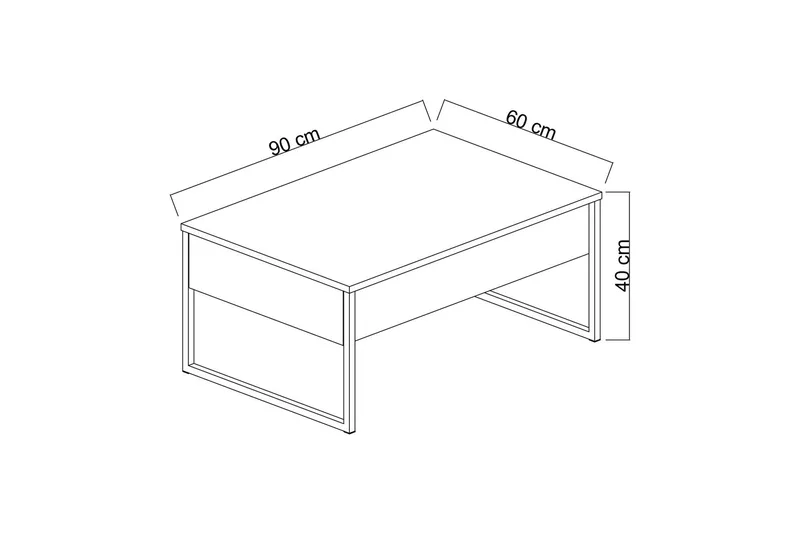 Luxe Soffbord 90x40 cm Svart/Guld - Hanah Home - Products - Möbler - Bord & matgrupp - Soffbord