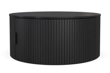 Noira Runt Soffbord 80 cm med Förvaring Ribbad - Svart / Trä - Products - Möbler - Bord & matgrupp - Soffbord - Soffbord med förvaring