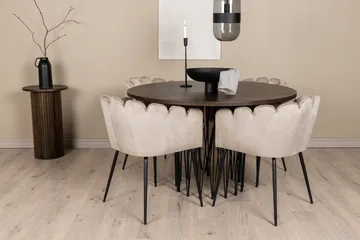 Stone Matgrupp 120 cm Rund med 4 Limhamn stolar - Beige - Products - Möbler - Bord & matgrupp - Matgrupp