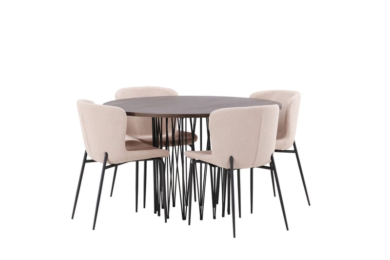 Stone Matgrupp 120 cm Rund med 4 Modesto stolar - Mörkgrå - Products - Möbler - Bord & matgrupp - Matgrupp