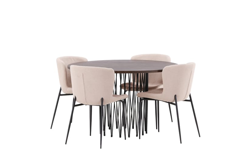 Stone Matgrupp 120 cm Rund med 4 Modesto stolar - Mörkgrå - Products - Möbler - Bord & matgrupp - Matgrupp