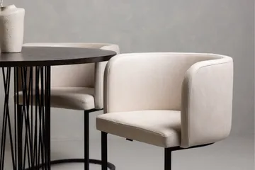 Stone Matgrupp 120 cm Rund med 4 Simrishamn stolar - Beige - Products - Möbler - Bord & matgrupp - Matgrupp