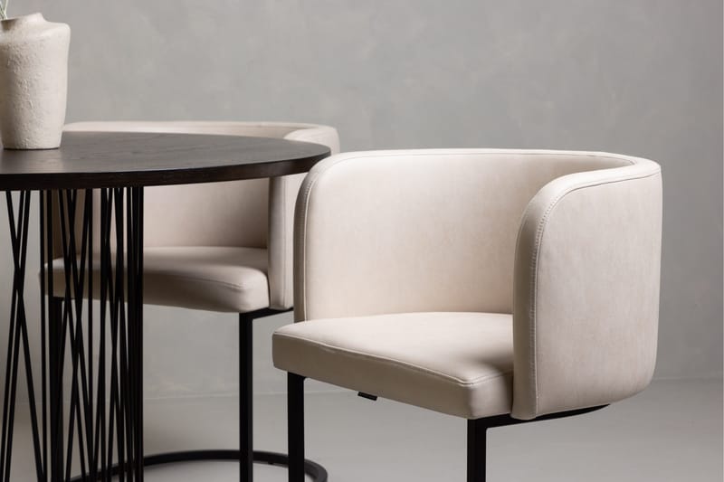 Stone Matgrupp 120 cm Rund med 4 Simrishamn stolar - Beige - Products - Möbler - Bord & matgrupp - Matgrupp