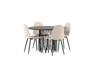 Stone Matgrupp 120 cm Rund med 4 Polar stolar - Beige - Products - Möbler - Bord & matgrupp - Matgrupp