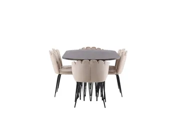 Stone Matgrupp 220 cm Oval med 2 Limhamn stolar - Beige - Products - Möbler - Bord & matgrupp - Matgrupp